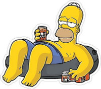homer simpson POOL FLOAT DUFF BEER Sticker homer simpson POOL FLOAT DUFF BEER Sticker