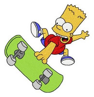 simpsons bart SKATE BOARD Sticker 3