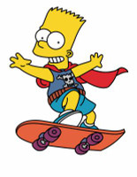 simpsons bart SKATE BOARD Sticker 5