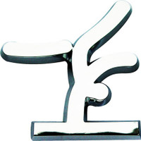 Gymnastic Beam Stick Figure Chrome Emblem