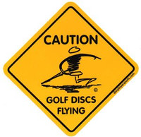 Caution Golf Discs Flying Stickers Disc Player Sticker