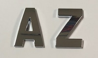 Style 3 Large Condensed Chrome Letters A-Z 2.2"
