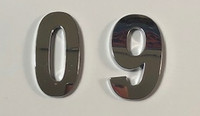 Style 3 Large Condensed Chrome Numbers 0-9 2.2"