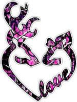 DEER HEADS HEART FILLS - LOVE - MUDDY GIRL