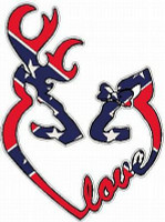 DEER HEADS HEART FILLS with LOVE flag rebel