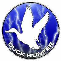 Duck Hunter Circle Decal 88 - Lightning Blue