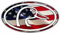 Duck Hunting Oval Decal 66 - Flag USA