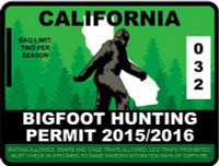 CALIFORNIA BIGFOOT HUNTING STICKER CALIFORNIA BIGFOOT HUNTING STICKER