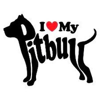 I love my PITBULL dog shaped sticker