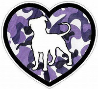 PITBULL HEART STICKER FILLS camo purple