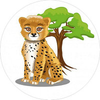 Leopard Wild Animal CIRCLE STICKER