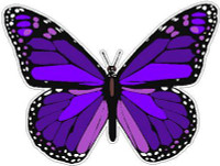 butterfly sticker PURPLE color