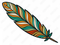 Indian Feather Colorful Sticker 2