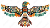 Native American totem pole Eagle Sticker