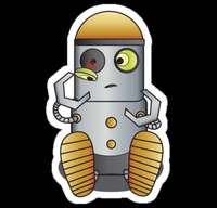 robot fixing eye sticker