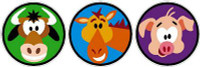 farm friends small round animal stickers