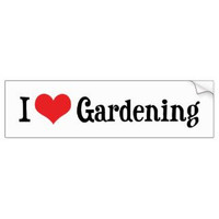 i love heart gardening bumper sticker