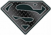 Superman Shield DIAMOND PLATE Black
