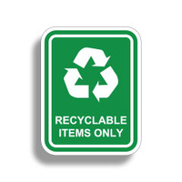 Recyclable items only sticker