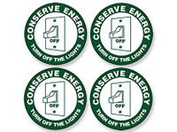 turn off sticker conserve recycle small sticker set of 4