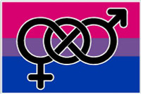 bisexual flag and symbol sticker