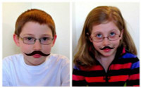 moustache kids collage sticker