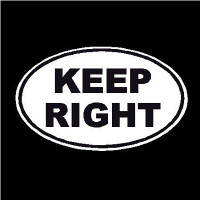 Keep Right Oval Decal Keep Right Oval Decal