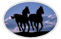 Oval Running Horse Decal 16