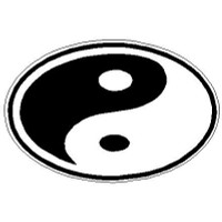 Yin Yang Oval Decal 17d