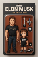 Elon and Little X MARS DOLL funny Elon Musk Sticker