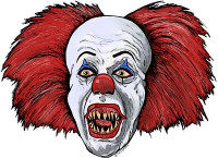 PENNYWISE HEAD SHOT COLOR HORROR STICKER 99 PENNYWISE HEAD SHOT COLOR HORROR STICKER 99