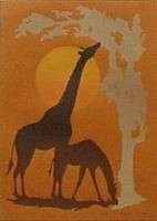 8x11 Animal Giraffe Silk Screen Print