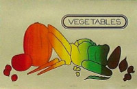 13x20 Kitchen Vegetables Silk Screen Print