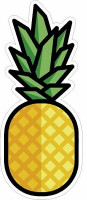 Pineapple stickers food sticker