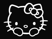 HK Head with Paws Car Window Decal