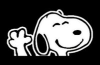 Snoopy Waving Decal Sticker