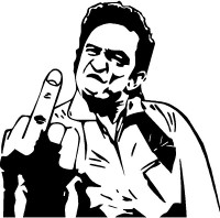 Johnny Cash Band Vinyl Decal FLIP OFF Johnny Cash Band Vinyl Decal FLIP OFF