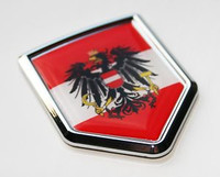 Austria Austrian Flag Decal Car Chrome Emblem Sticker