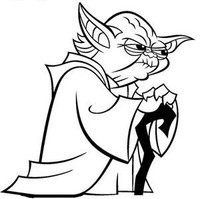 Yoda Standing Vinyl Window Sticker