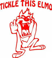 Taz Tickle This Elmo Decal