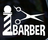 BARBER POLE Hairdresser Salon Shears Comb Shop Vinyl Decal