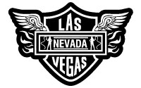 Las Vegas Bikerz Crest Black and White Sticker