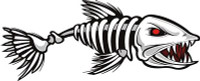 Badass Fish Skull Decal