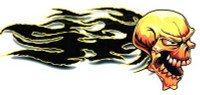 Flaming Skull Decal Sticker 5