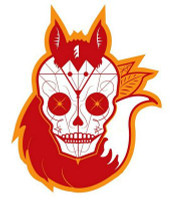 Skull and fox sticker design