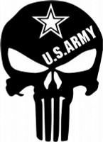 US ARMY punisher SKULL with stat DECAL