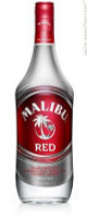 Malibu red liquor bottle shaped sticker