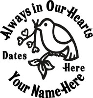 Always in Our Hearts Dove Bird with Flowers Sticker