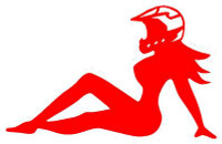 Trucker Girl Helmet Diecut Decal
