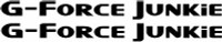 G Force junkie tesla decal PAIR